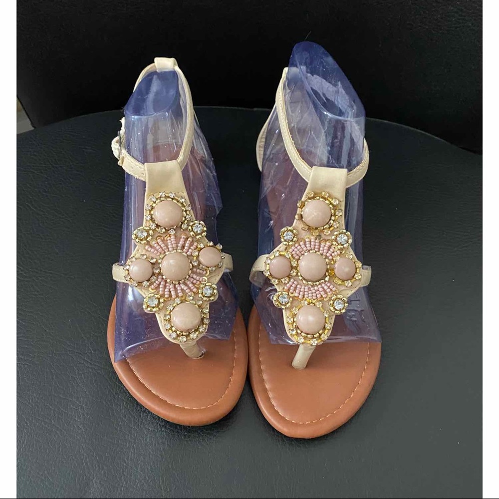 Beaded T-strap Sandal